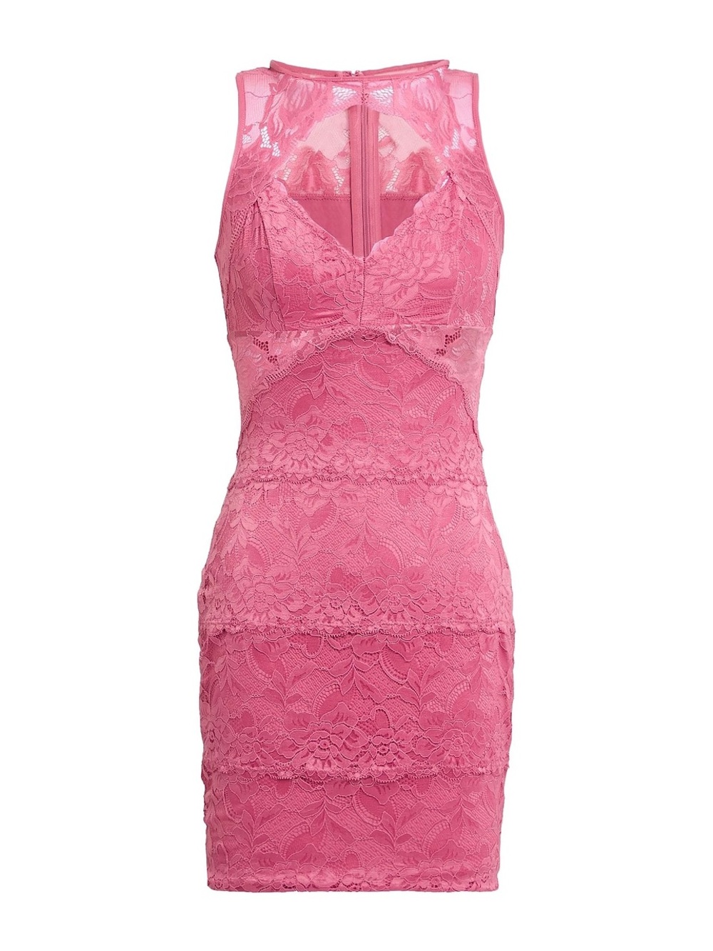 Guess Women's Sleeveless Pink Lace Cutout Silvana Dress Sz. Small